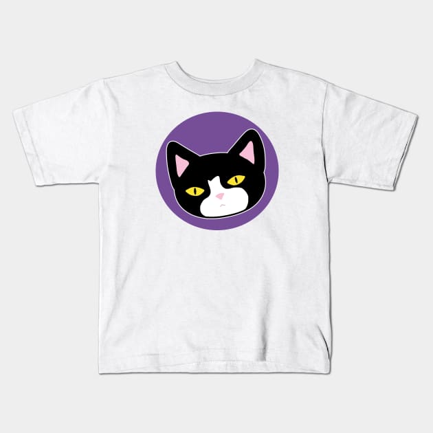 snob tuxedo cat Kids T-Shirt by Designs by Twilight